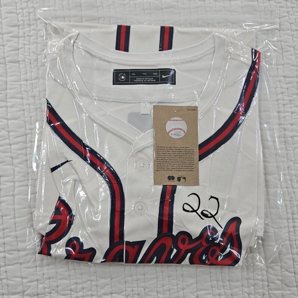 NEW Nike Atlanta Braves MLB Baseball Jersey Men’s XXL White Red Blue NWT - Picture 16 of 16